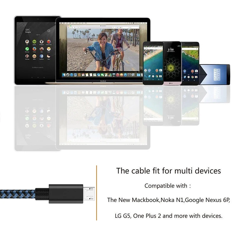 10 шт Suntaiho Micro usb 2.4A нейлоновый кабель для быстрой зарядки USB samsung Xiaomi Android Phone android |