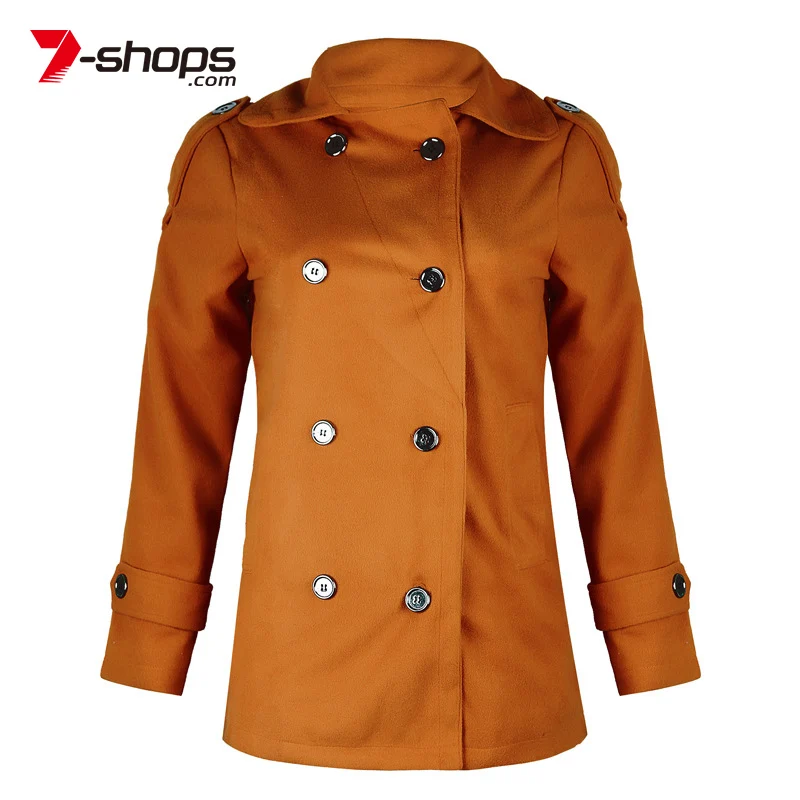 AECU Winter Women Double Breasted Coat Elegant Brief Lapel Long Sleeve Coats Pocket Vintage Warm Trenchcoat | Женская одежда
