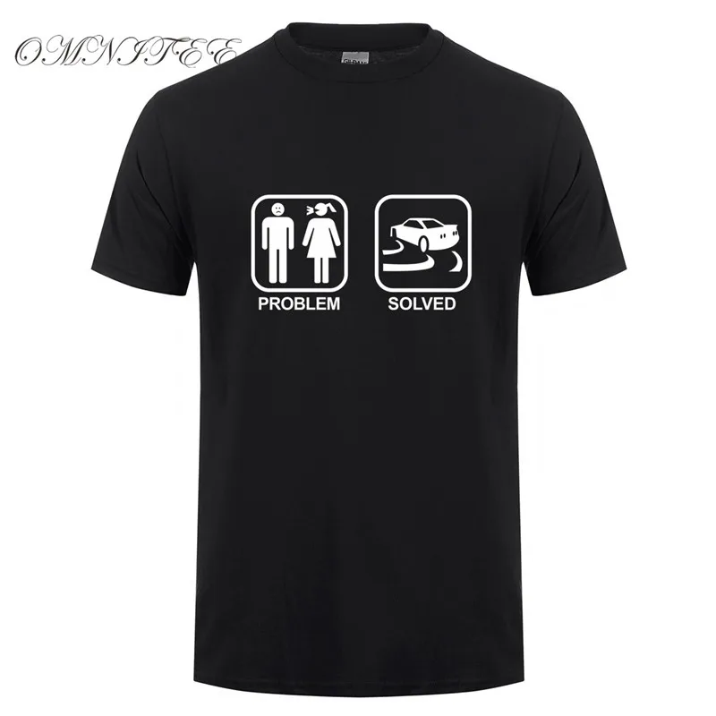 Модные забавные проблема решается Drift футболка для мужчин с коротким рукавом