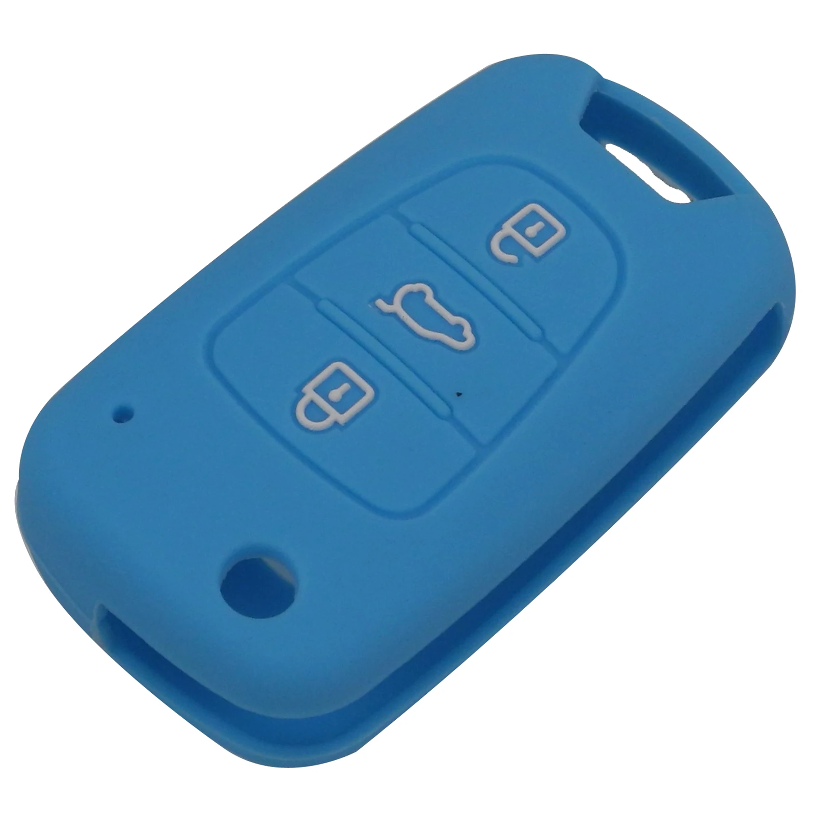 Light Blue Jingyuqin силиконовый чехол для ключей для Kia RIO K2 K5 Sportage Sorento fit hyundai i20 i30 i35 iX20 iX35 Solaris Verna складной чехол-брелок - Название цвета: Light Blue