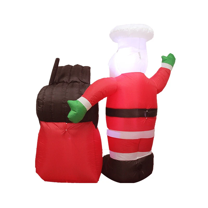 150cm Santa Claus Holly Jolly BBQ Giant Inflatable Outdoor Toys Christmas Party Decoration Led Lighted Blow Up For Super Market | Игрушки и