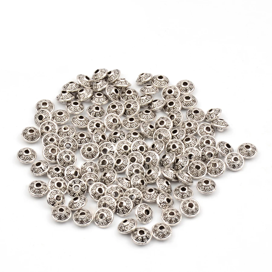 100 шт./лот Ретро тибетские антикварные серебряные золотые бусины-разделители для