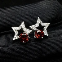 natural 55mm garnet earrings s925 sterling silver water droplets fine jewelry womem party natural red gemstone