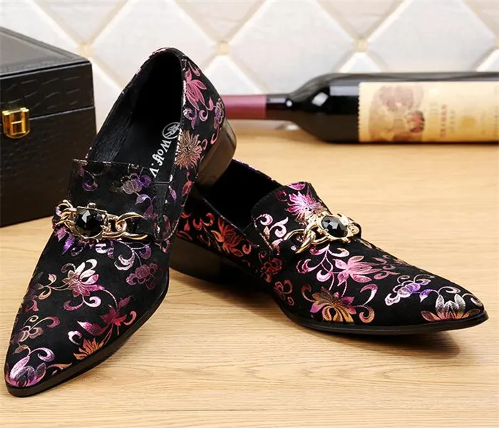 Мужские кожаные туфли с острым носком металлической пряжкой|shoes casual|shoes casual menshoes