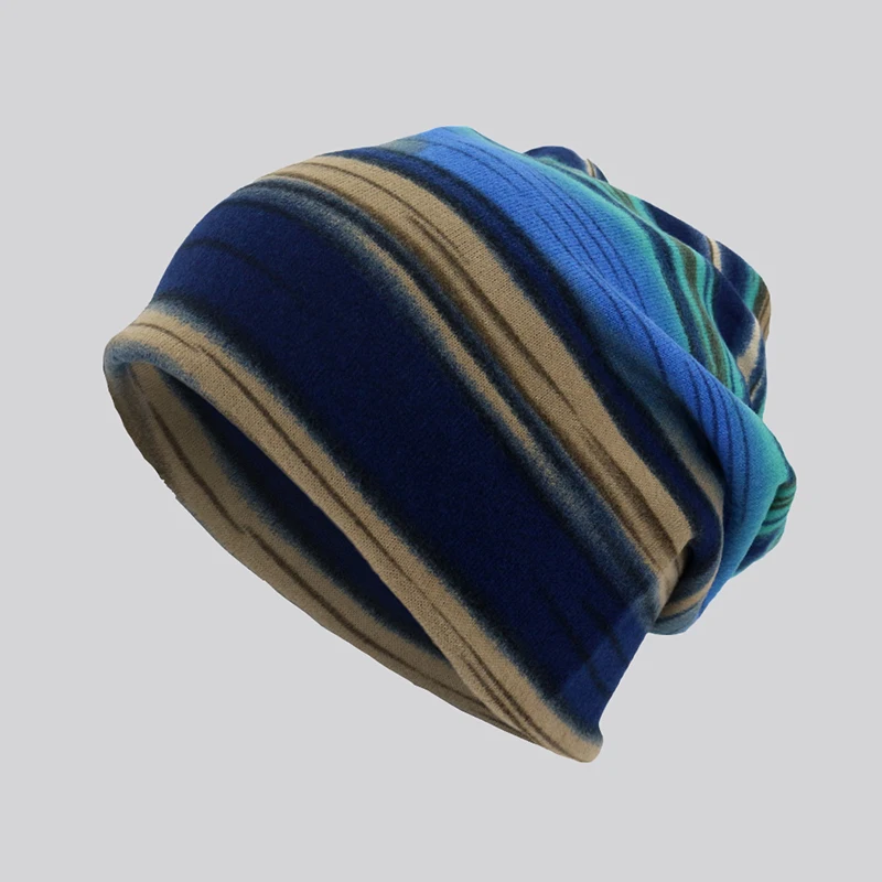 Новая модная шапка в стиле хип-хоп, полосатая осенне-зимняя шапка Skullies Beanies, мужская шапка, женская шапка-тюрбан, WH007