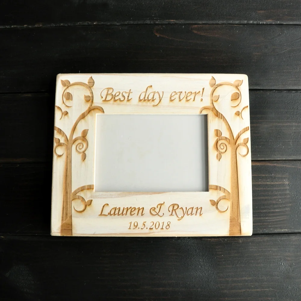 Персонализированная деревянная фоторамка рамка свадебной фотографии помолвка