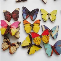 cute 50 pieceslot butterfly shape wooden buttons beads jewelry making accessories shirt clothes supplies kid diy