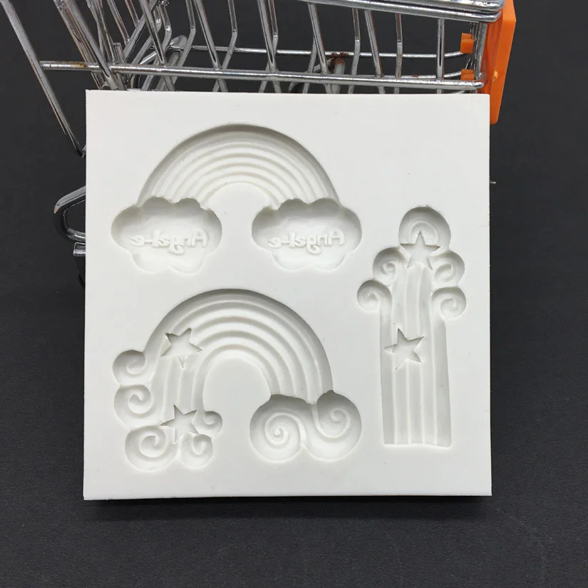 Силиконовая форма для поделок в радужной форме искусственная посуда