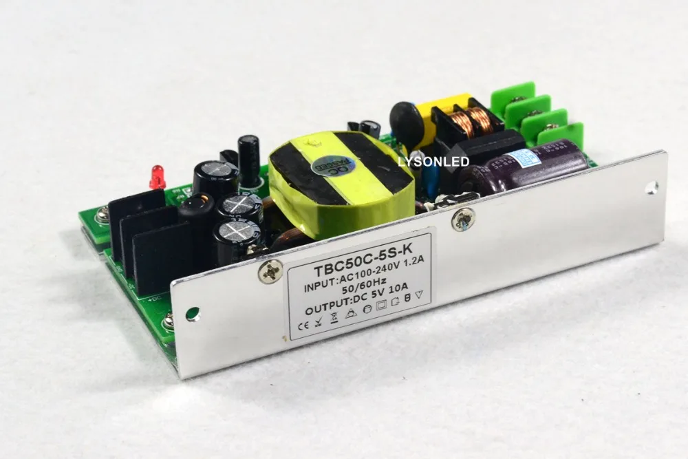 5V 10A 50W Светодиодный источник питания для прокрутки дисплея вход AC100 240V тонкий