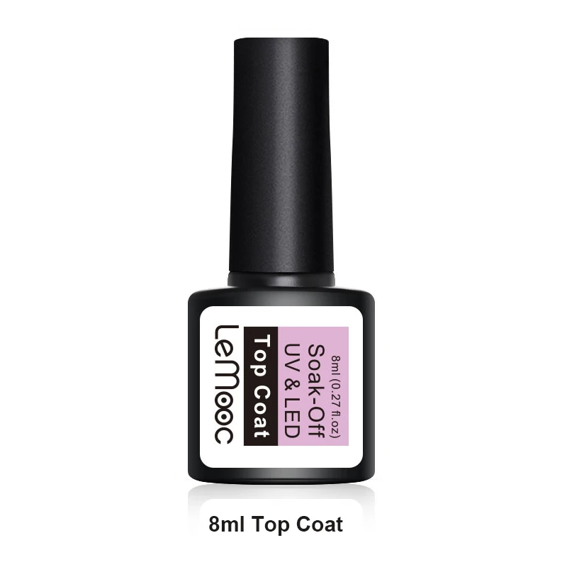 8ml top coat LEMOOC 8 мл Блестящий Гель-лак 29 цветов замачиваемый Светодиодный УФ Гель-лак для ногтей долговечный Гель-лак для ногтей DIY Дизайн ногтей маникюр - Цвет: 8ml top coat