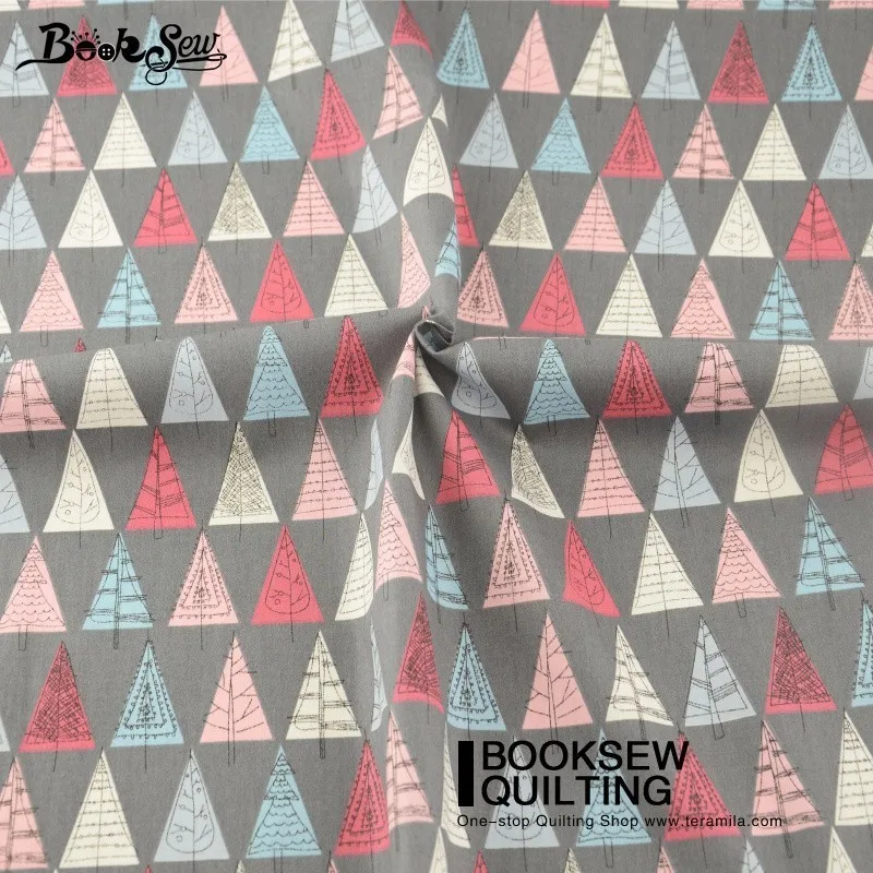 Booksew Patchwork Blue And Red Trees Design Curtains Gray Cotton Twill Fabric Home Textile Quilt Cloth Craft Scrapbooking|cotton twill fabric|cotton