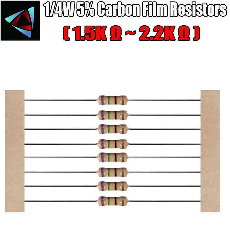 100 шт. 1/4 Вт 5% Резистор из углеродистой пленки 1 5 к 6 8 2 К Ом|resistor 1.5k|carbon film resistorsfilm