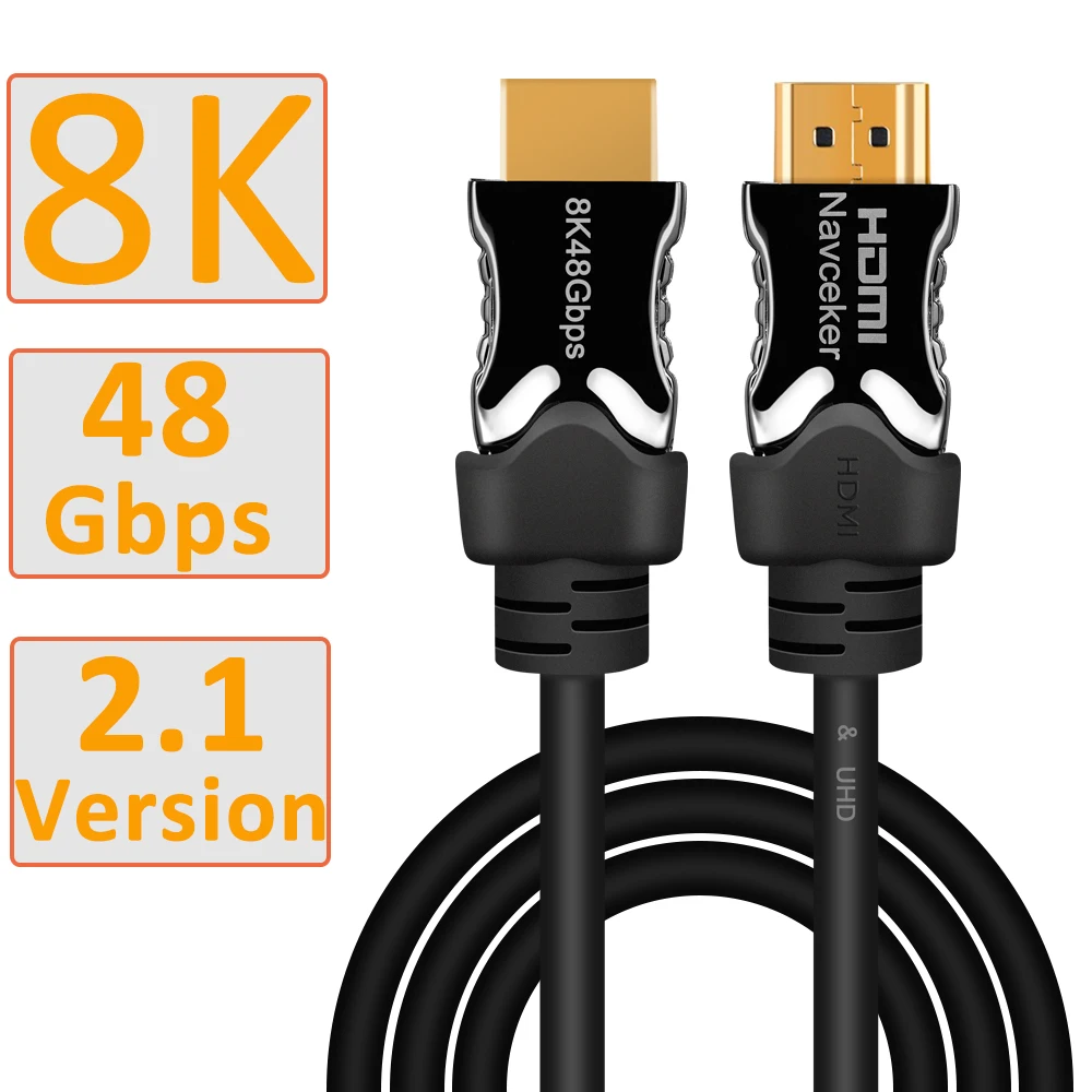 Navceker 48 Гбит 2,1 HDMI кабели 8K@ 60Hz Кабель HDMI 2,1 8 K HDMI кабель 2,1 HDR 4 K HDMI 2,1 Кабо Для Apple ТВ samsung QLED ТВ