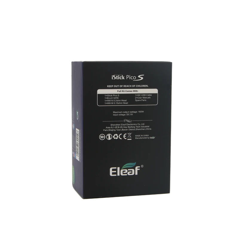 Оригинальная электронная сигарета Eleaf iStick Pico S с комплектом Ello Vate 100 Вт боксмод iSticK