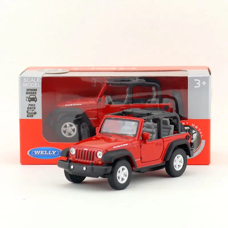 WELLY Toy/Модель литья под давлением/1:36 весы/2007 Jeep Wrangler Ribcon SUV/вытяните заднюю крышку