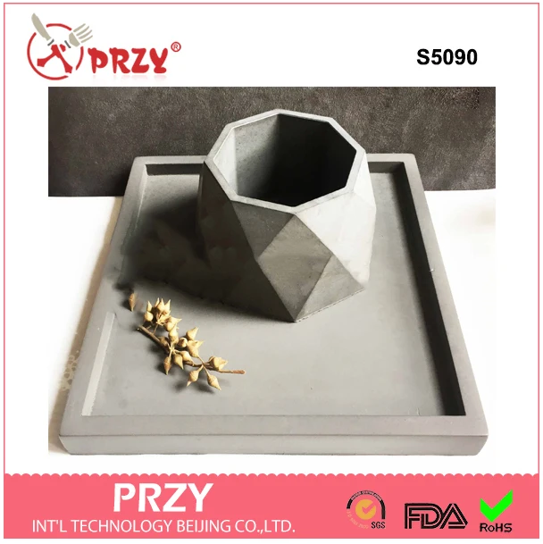 Przy новая силиконовая форма для бетонного плантатора 3d геометрические цементные