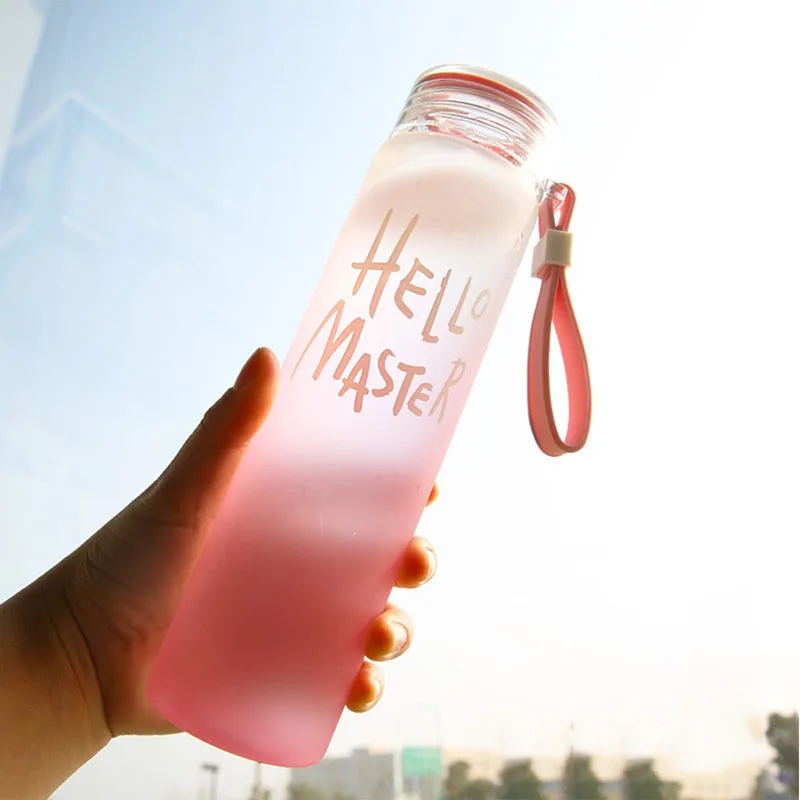 Градиентная цветная чашка прямая рюмка стеклянная пара бутылка для воды