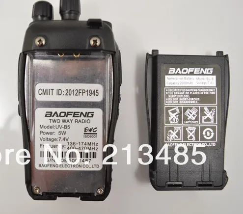 DHL/EMS Бесплатная доставка + 2 компл./лот baofeng uv-b5 way radio communication dual band vhf uhf 99 CH walkie talkie long
