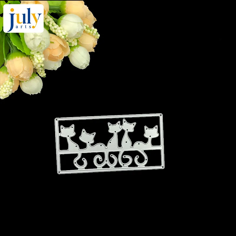Julyarts Cute Cat Frame Cutting Dies Stencils Metal For DIY Scrapbooking Decorative Embossing Suit Card Die Template | Дом и сад