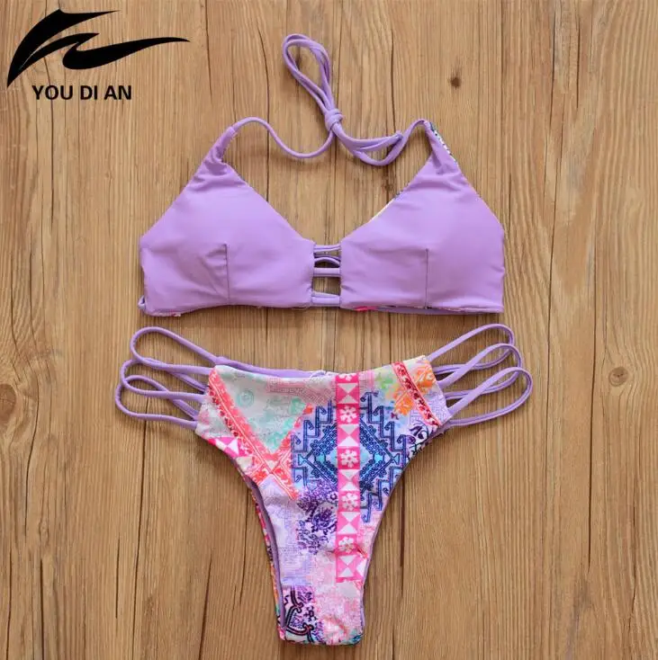Youdian 2017 новый сексуальный короткий топ bikinis женщины купальники push up ретро женский