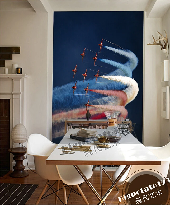 Пользовательские 3D большой росписи красивое небо красочные самолет группы