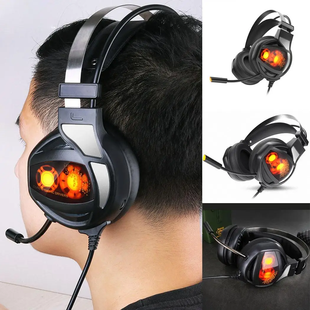 Повязка на голову игровой стерео HiFi гарнитура наушники с микрофоном складной