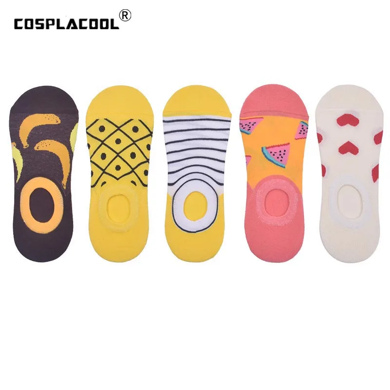 [COSPLACOOL] милые фруктовые носки со смешным рисунком женские ботильоны с арбузом и