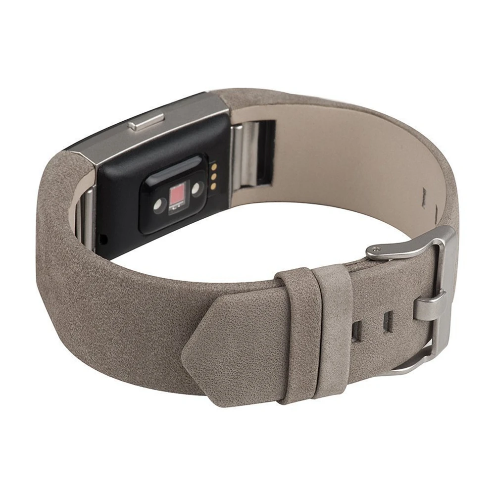 Сменный фитнес браслет Fitbit Charge 2 кожаный ремешок с пряжкой из нержавеющей стали