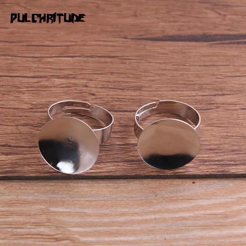 PULCHRITUDE 10 шт. Модные Простые серебро 4 Размеры 8/10/12/18 мм Регулируемые базовые кольца заготовки под Кабошон Кольца P6761