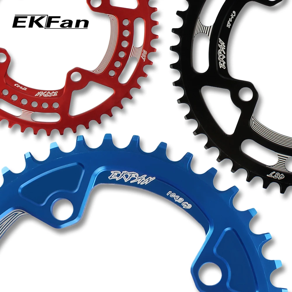 EKFan 104BCD 38 T/40 T/42 T/44 T/46 T/48 T/50 T/52 T круглая велосипедная цепь 7075 T6 MTB шатунная
