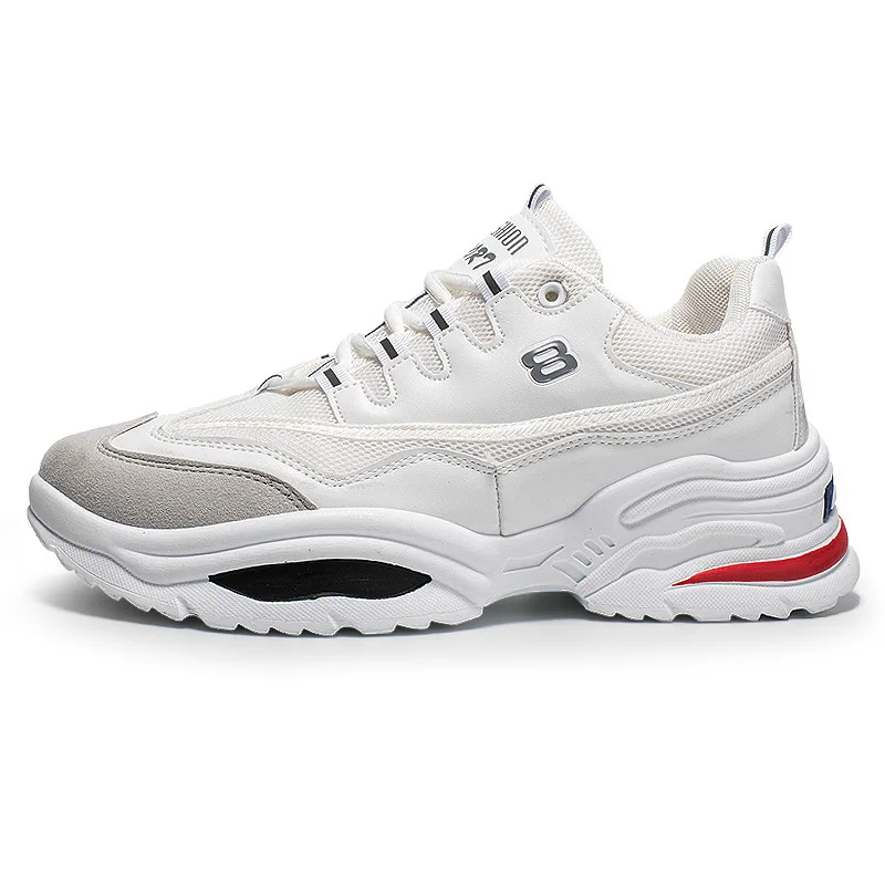 SH-A18 White 8 стилей; Мужская обувь; Новинка года; модная повседневная обувь; мужские кроссовки; удобные дышащие брендовые дизайнерские Нескользящие туфли для папы - Цвет: SH-A18 White