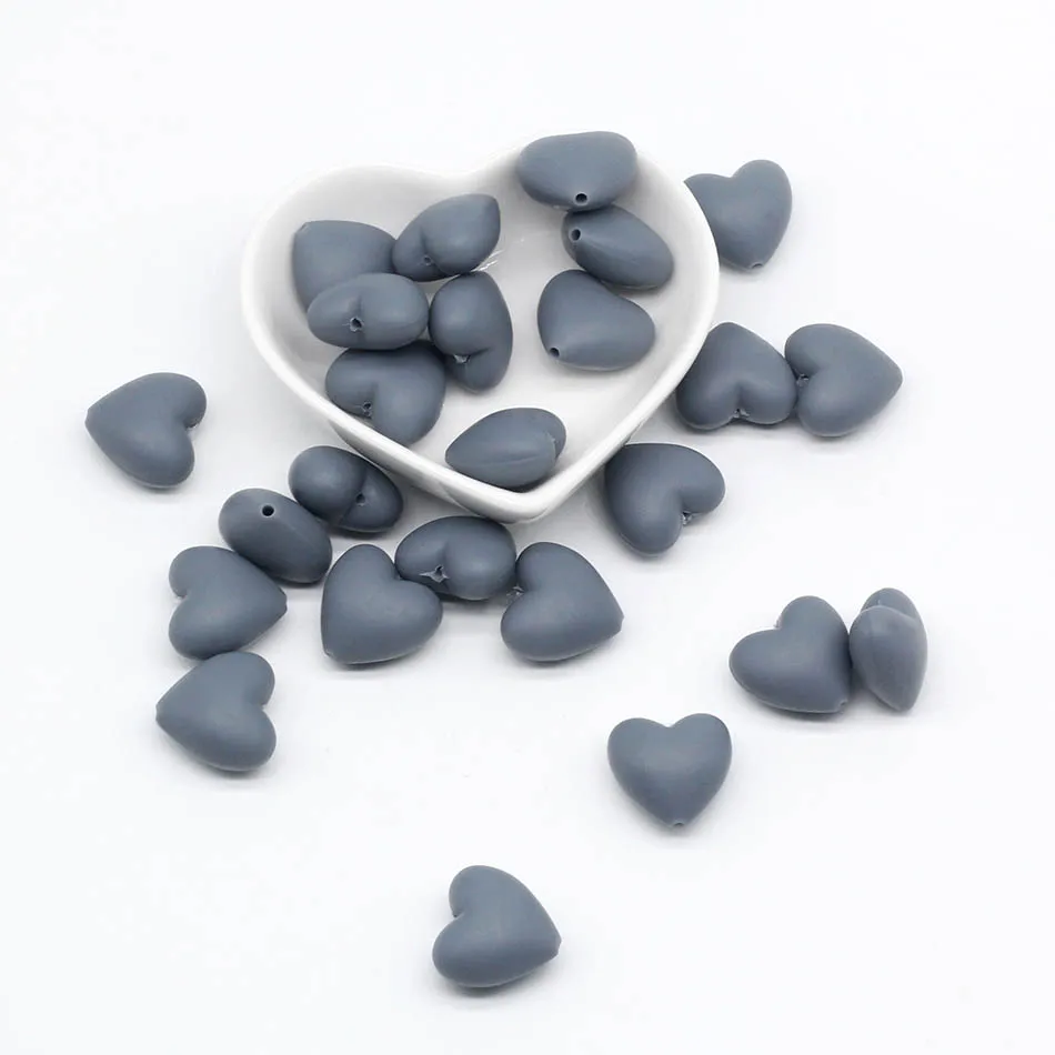 gray 20pc 10 шт. силиконовые бусины без бисероплетения детские товары игрушки для прорезывания зубов Подсолнух Роза звезда Лебедь Корона Силиконовый грызун детский Прорезыватель - Цвет: gray 20pc