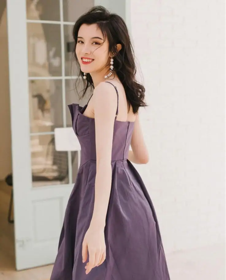 Женский летний Однотонный сарафан без рукавов на тонких бретельках | Женская