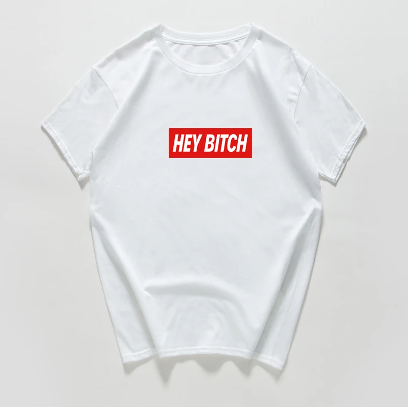 Hey Bitch camisetas verano mujer Футболка женская больше размера хлопковая Винтажная Футболка женская уличная одежда с буквенным принтом женская одежда