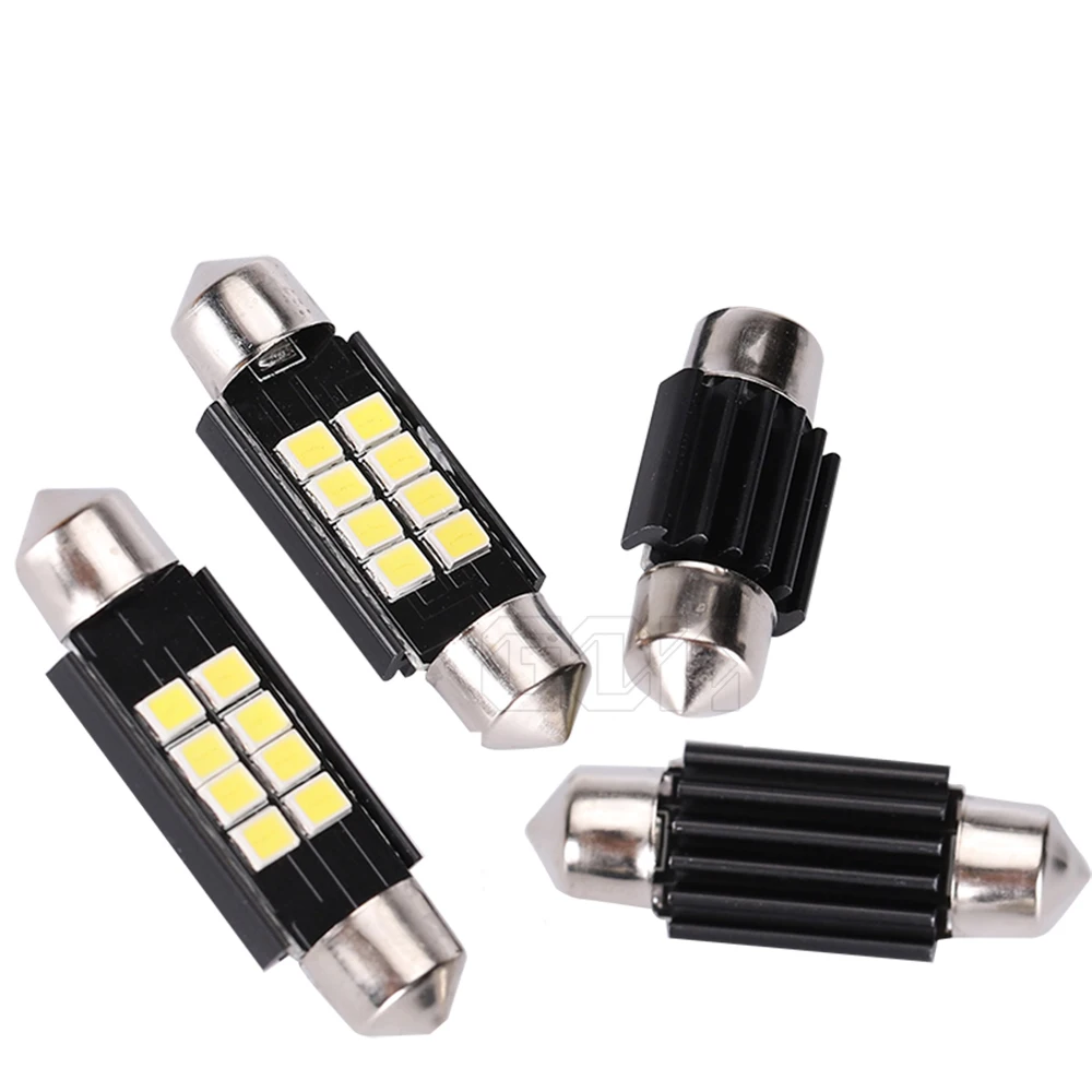 2 x светодиодная гирлянда с can-шиной 8SMD 31 мм 36 мм 39 мм 42 мм SV8.5 C10W C5W светодио дный 2835 SMD Чтение свет автомобиль купол лампы Подсветка регистрационного номера