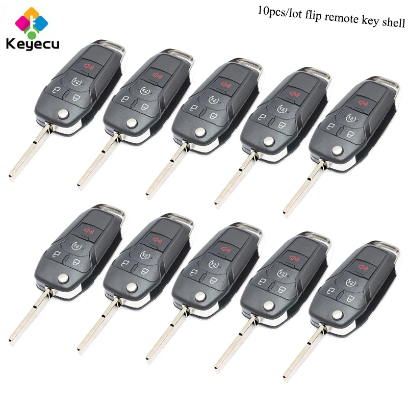 KEYECU 10 шт./лот откидная оболочка ключа дистанционного управления 3 + 1 Btns A/B модель