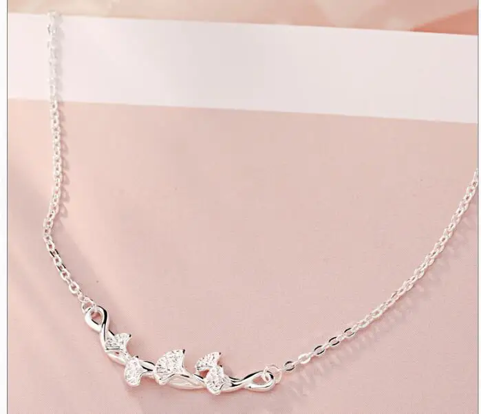 zhao Jewelry Ginkgo biloba Necklace female Clavicular chain silver | Украшения и аксессуары