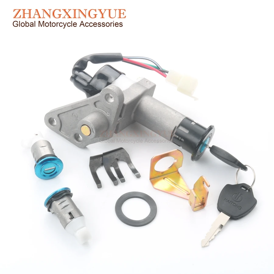 Набор замков зажигания для скутера и 4 розетки Замок лампы головного света 150 4T