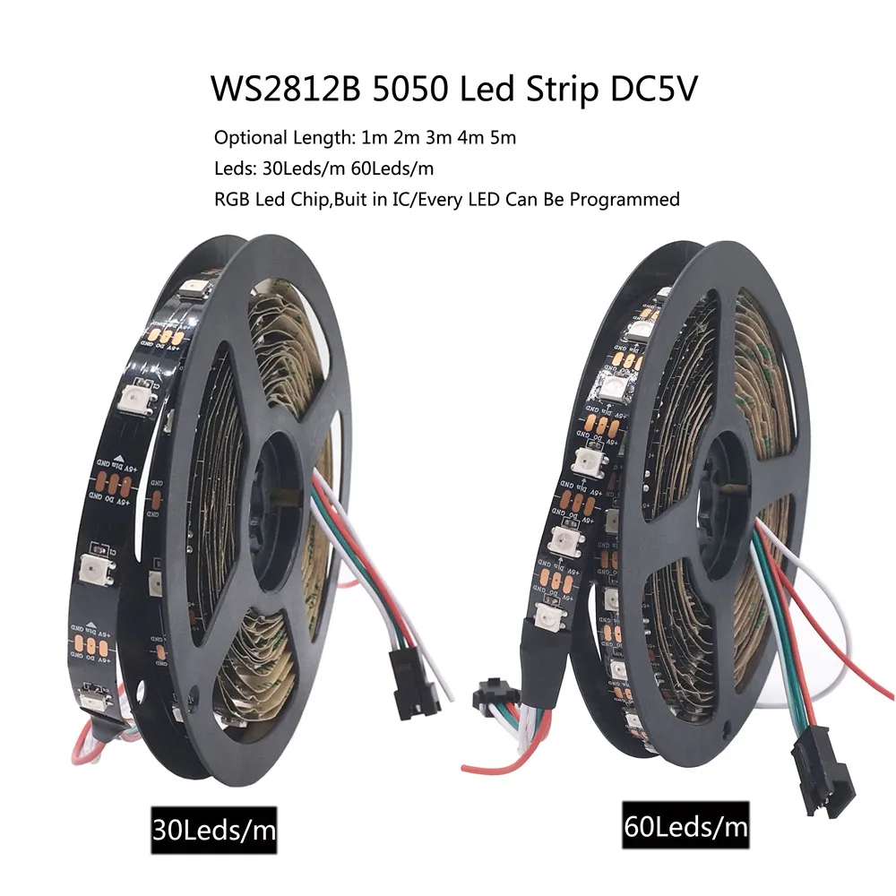 1 м/2 м/3 м/4 м/5 м USB WS2812B WS2812 светодиодный светильник с SP110E Bluetooth Led контроллер с USB DC разъем комплект DC5V