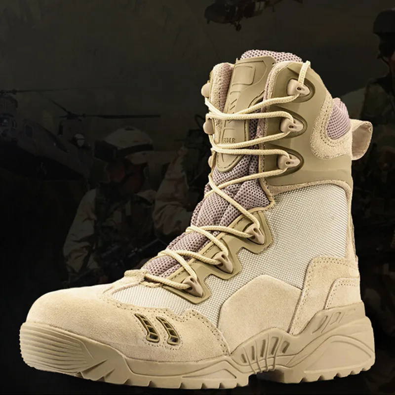 Армейские ботинки в стиле спецназа мужские с высоким берцем военные голенищем на