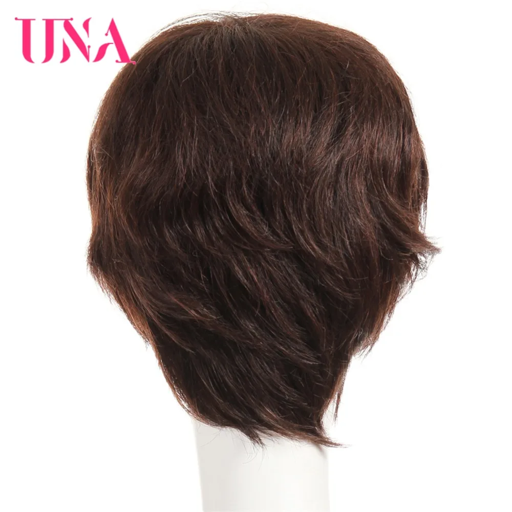 UNA человеческие волосы машинные парики для женщин Remy 120% плотность прямые