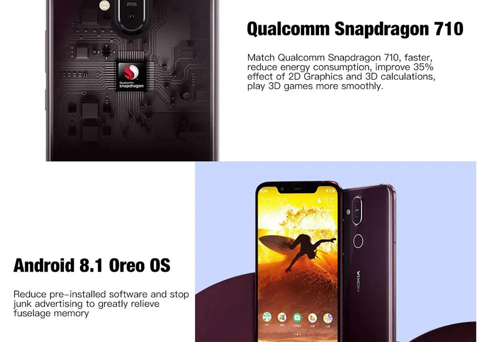 Смартфон NOKIA X7 Android 4G LTE, 6,18 дюймов, FHD Snapdragon 710, 2,2 ГГц, четыре ядра, 4 ГБ/6 ГБ ram, 3500 мАч, мобильный телефон с функцией распознавания лица, OTG