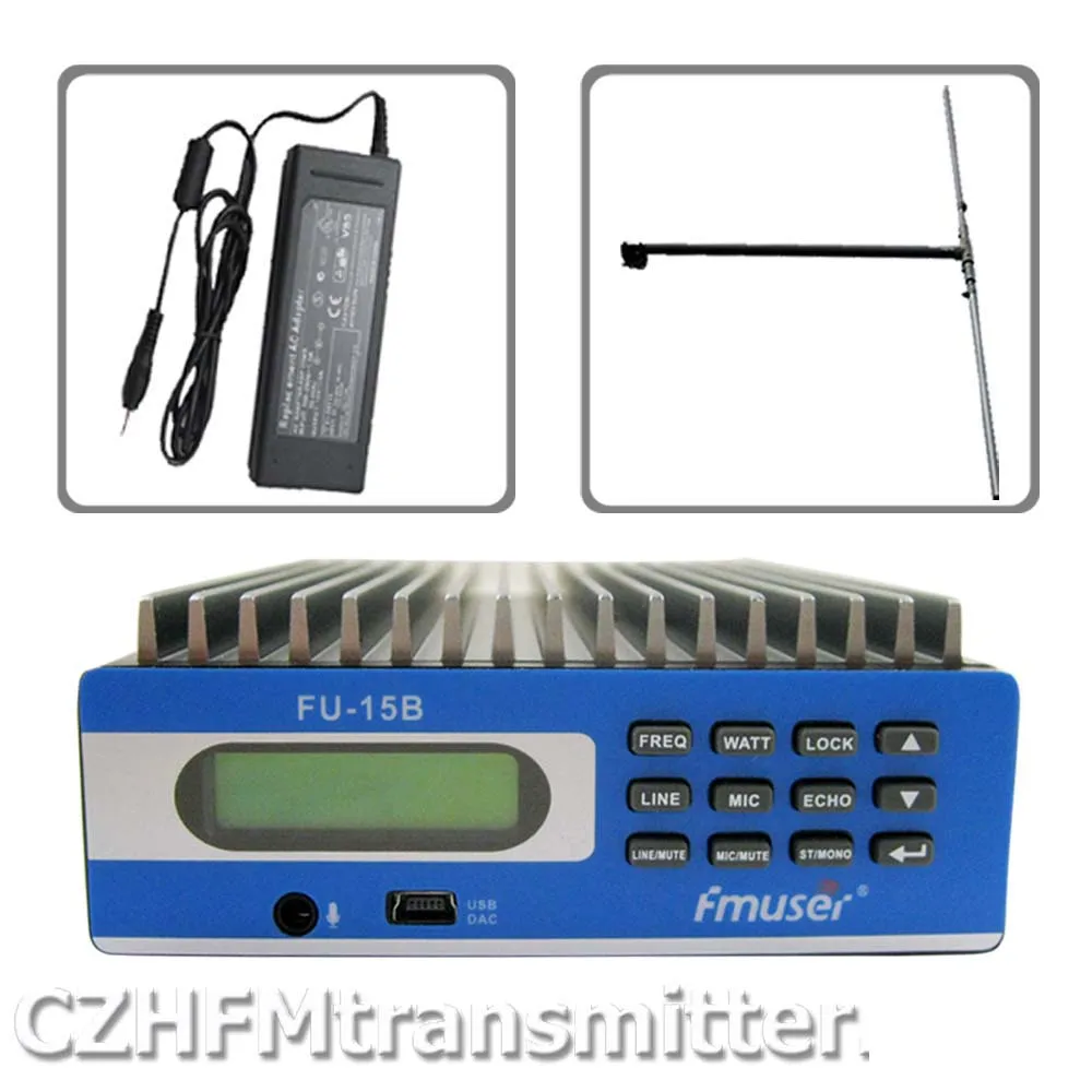 

CZE-15B FU-15B 0 W-15 W Премиум Профессиональный ПК управления FM передатчик + источник питания + дипольная антенна