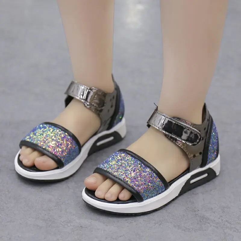 sandals 4 Новая летняя обувь для девочек сандалии для маленьких девочек Нескользящая Детская летняя обувь сандалии принцессы на резиновой подошве для детей от 2 до 18 лет - Цвет: sandals 4