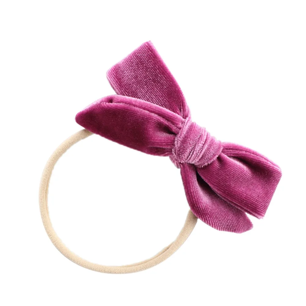 13pcs/lot Velvet Ribbon Bow Baby Headband Nylon Knotted Bows Hair Band for Infants Photography Props 13 Colors JFNY078 | Детская одежда