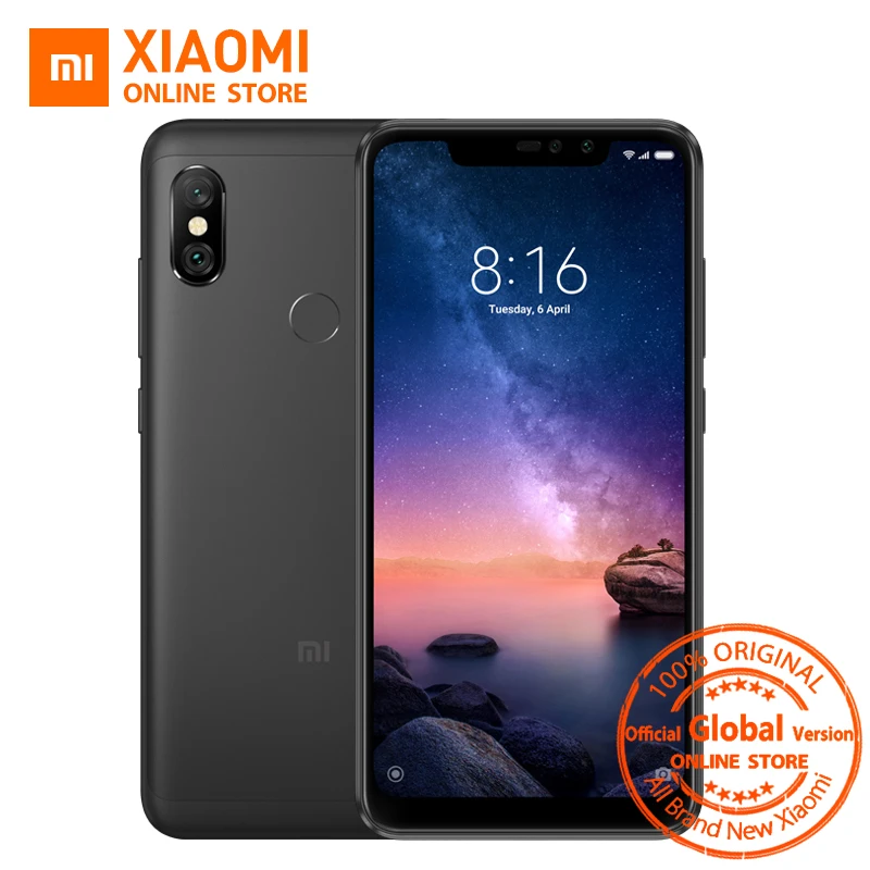 Глобальная версия Xiaomi Redmi Note 6 Pro 3GB 32GB Snapdragon 636 26 &quotполный экран Двойная камера 4000mAh