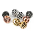 Оптовая продажа 2 шт.лот разделительные бусины 10*10 мм медные Круглые бусины для изготовления ювелирных изделий своими руками браслеты фурнитура 2018 новое поступление