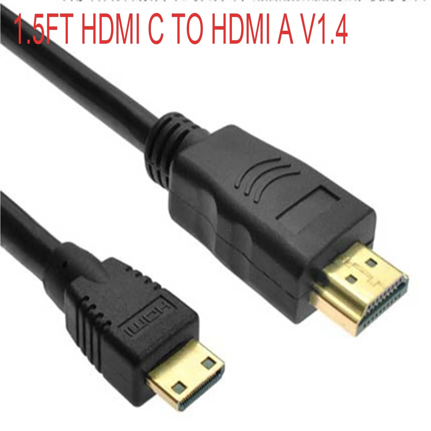 5-футовый мини HDMI-совместимый C штекер к A v1.4 HD аудио видео-выход кабель для камеры