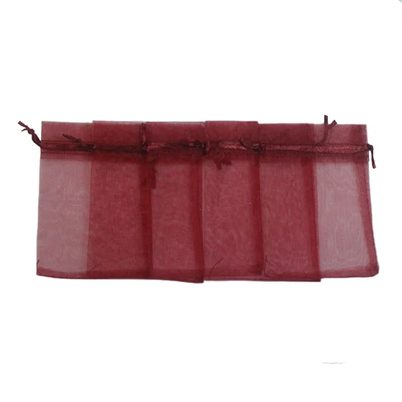 

ALY 100pcs/lot 13x18cm Bordeaux Pure Color Organza Bags Jewelry Wedding Gift Pouches LZBBO1318