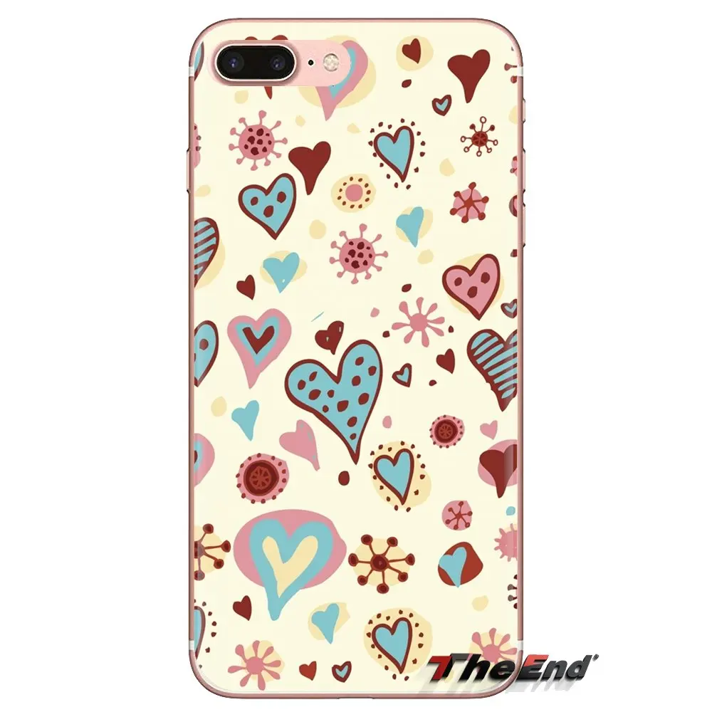 Transparent Soft Shell Covers Textures Art Heart For Sony Xperia Z Z1 Z2 Z3 Z5 compact M2 M4 M5 C4 E3 T3 XA Huawei Mate 7 8 Y3II |